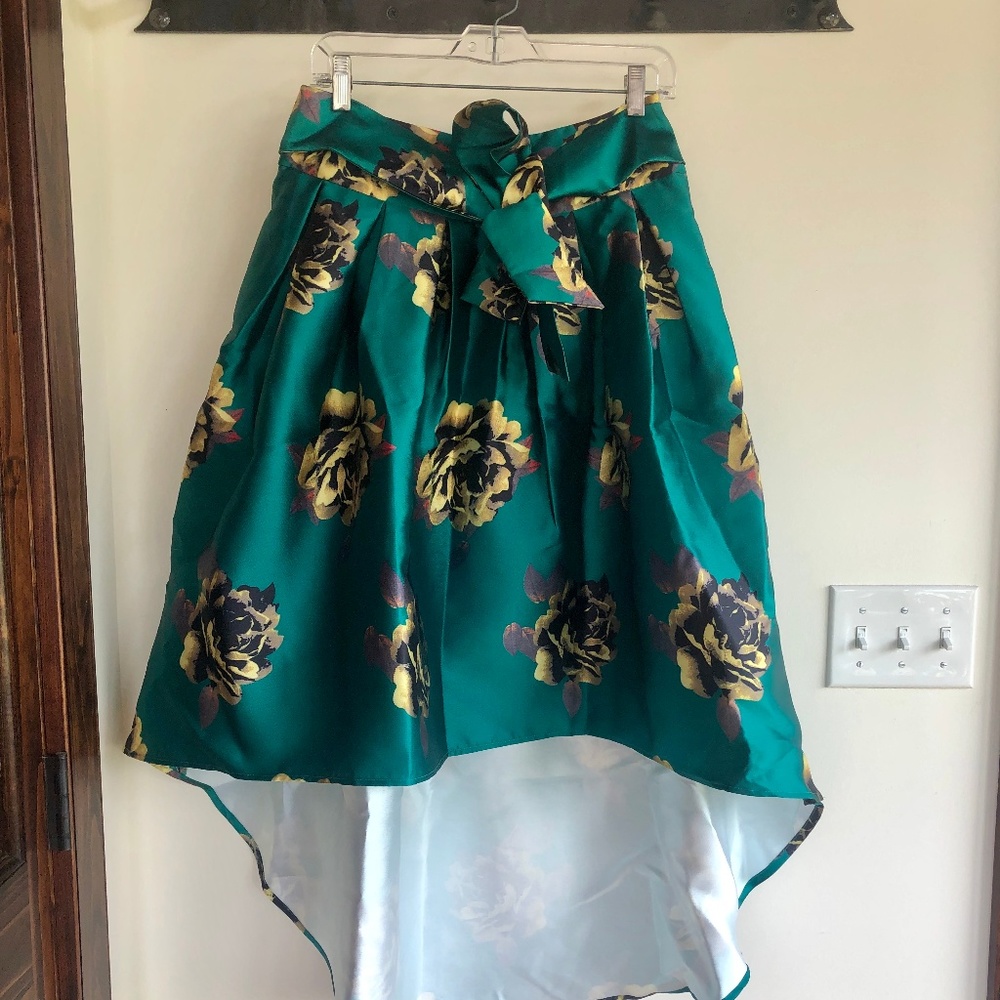 Emerald green and yellow floral skirt- NWT!